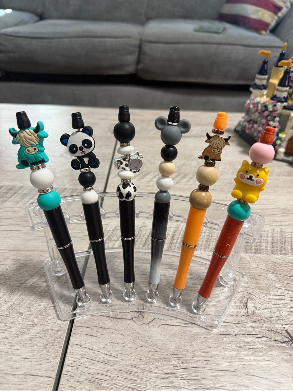 Decorative black ink pens animals